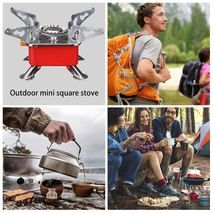 Portable Outdoor Small Square Stove for Camping Hiking Backpacking Travel Use
