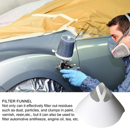 Paint Strainer Funnel Set 100 Paper 1 Silicone Filter Auto Workshop DIY