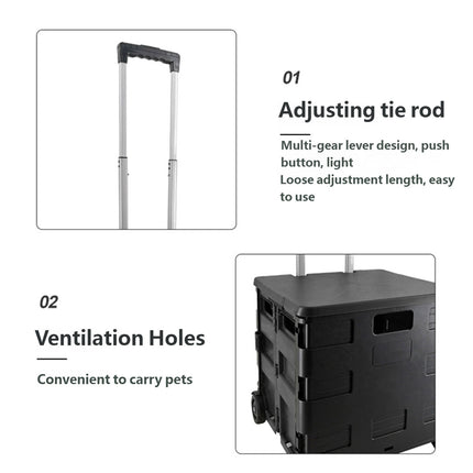 Foldable Portable Shopping Cart Outdoor Collapsible Trolley Convenient Easy Use