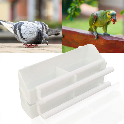 2pcs Plastic Parrot Feeder Bird Cage Feeding Food Container Bird Hanging Bowl
