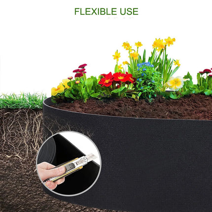 10m Garden Lawn Edging Border 10m Flexible PE Strip with Stakes Landscaping