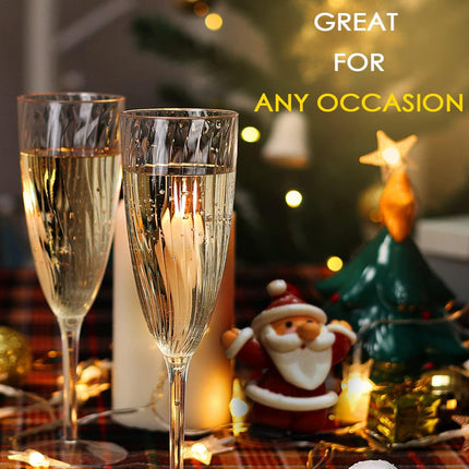 8pcs 180ml Plastic Champagne Glass Tall Wine Glass for Party Wedding Celebration