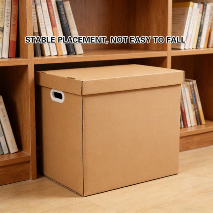5PCS Kraft Paper Storage Box with Lid 80L Portable for Clothes Books Home Office