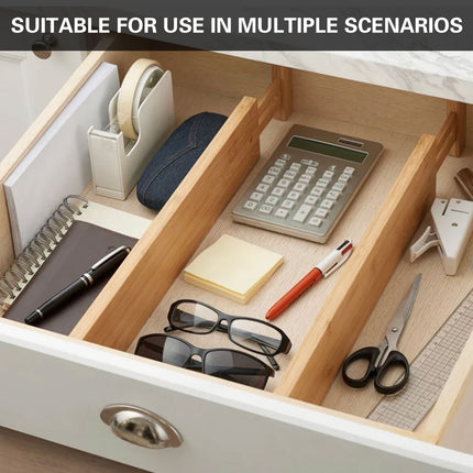 4PCS Bamboo Drawer Retractable Partitions Durable for Home Kitchen Desk Use