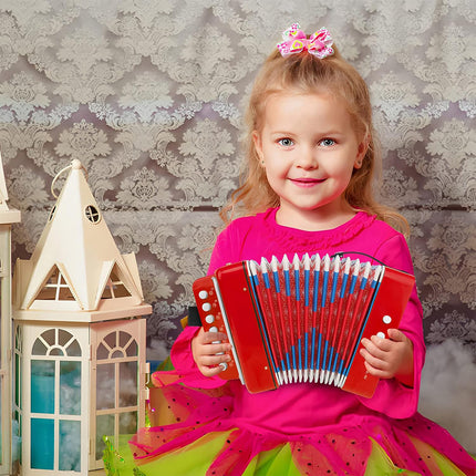 Portable 7-Key Accordion for Kids Beginners Early Music Education Home School