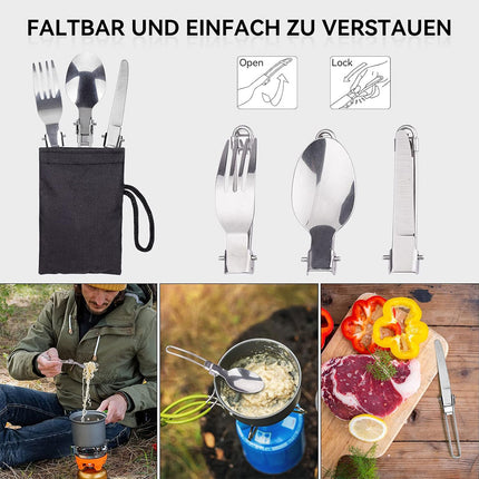 Outdoor Cookware Set for Hiking Picnic Backpacking Portable Pot Tableware Kit
