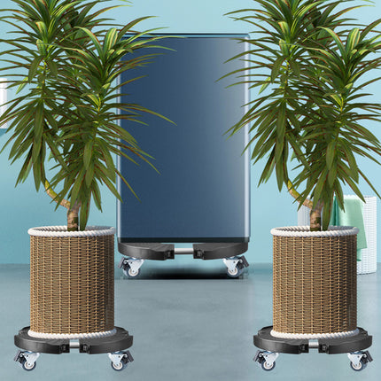 Plastic Round Retractable Plant Pot Tray Stand With Wheels Movable Durable