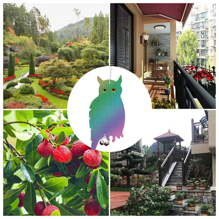 Reflective Owl Bird Deterrent Hanging Garden Yard Pest Control Outdoor
