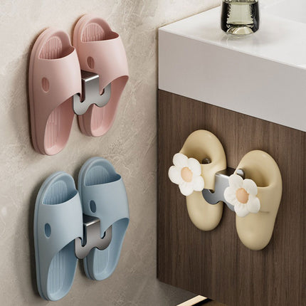 3PCS Wall Mounted Slipper Rack Bathroom Shoe Storage Hook Holder Organiser