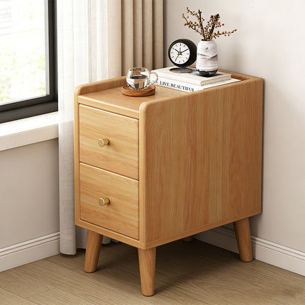 Small Narrow Wooden Bedside Table Cabinet For Bedroom Home Storage Organizer