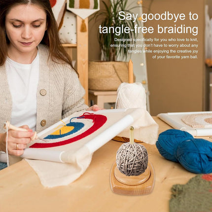 Solid Wood Rotatable Yarn Holder Durable for Knitting Crocheting Weaving Craft