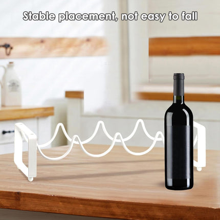 Iron Wine Rack Bottle Holder Metal Display Stand Tabletop Decorative Storage