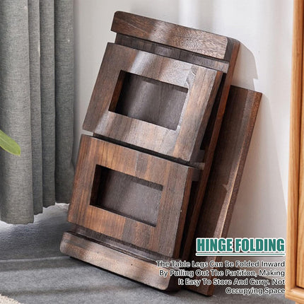 Solid Wood Tatami Foldable Low Table Japanese Style Space Saving Side Table