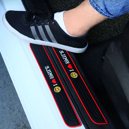 4PCS Car Threshold Bar Sticker Pedal Strip Anti Collision Door Sill Protector