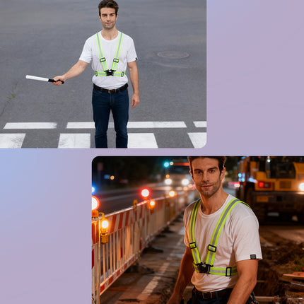 Reflective Shoulder Straps Safety High Visibility Vest for Night Running Cycling