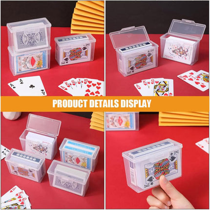Card Storage Box Set 4PCS Plastic Transparent Case for Game or Business Cards