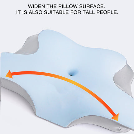 Memory Foam Neck Pillow Butterfly Contour Bolster 62 x 41cm Blue or Grey