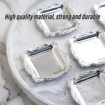 Plastic Square Plates 12pcs Small Reusable Serving Dishes for Party Dinner