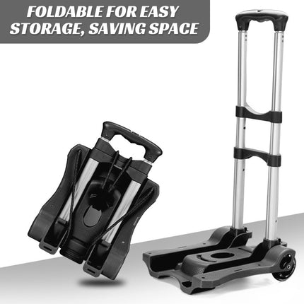 Portable Folding Hand Truck Cart 40kg Adjustable Handle Space Saving Trolley