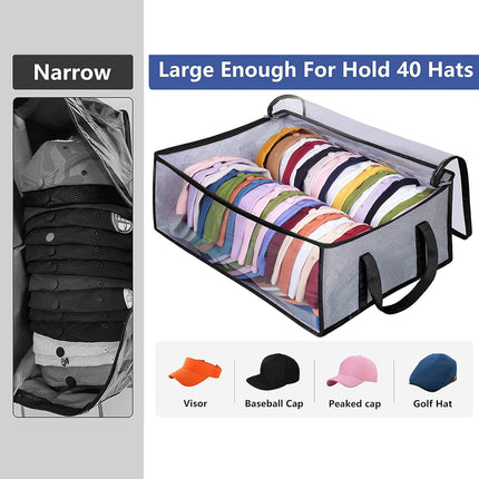 2PCS Hat Storage for Baseball Caps Organizer Holds 40 Hats Visual Storage Bag