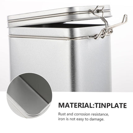 Tea Storage Canister Airtight Coffee Beans Container Iron Food Sealed Jar