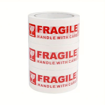Fragile Handle With Care Tape 5 Rolls 4.8cm x 100m White Red for Packing Moving