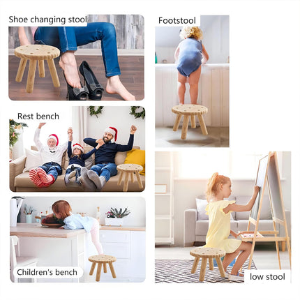 Home Wooden Shoe Bench Small Bench Wood Construction for Entryway Living Room