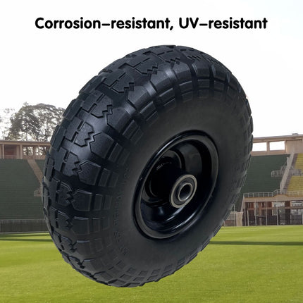 2PCS Heavy Duty PU Foam Tires 4.10/3.50-4 Flat Free Wheels For Tool Cart Wagon