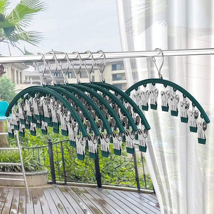 3PCS Windproof Clothes Drying Rack Balcony Hanger Pantyhose Underwear Clips