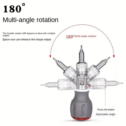 8 in 1 Multi Function Ratchet Screwdriver Durable Chrome Vanadium Steel Repair