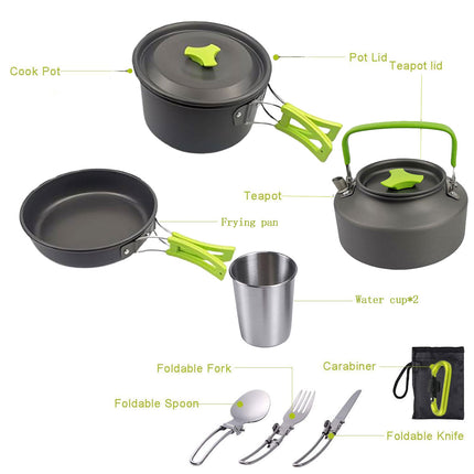 Portable Outdoor Camping Cookware Set for Hiking Picnics Backpacking Travel Use