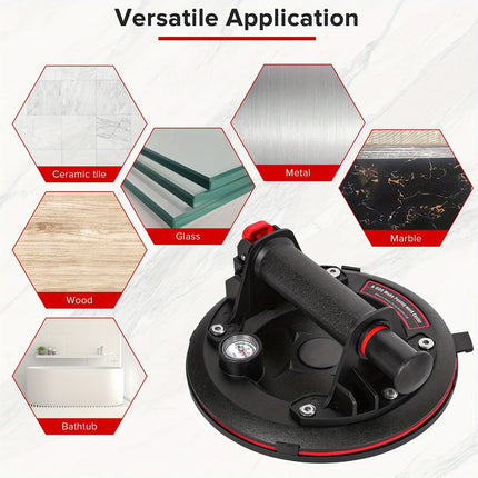 8inch Electric Vacuum Suction Cup Tile Glass Lifter Tool With Gauge And Case