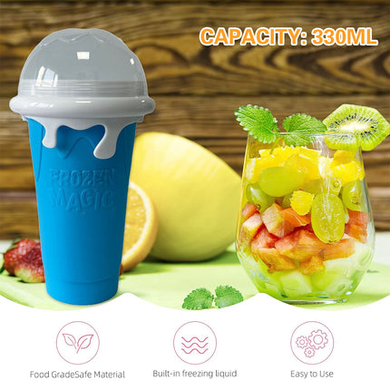 Portable Silicone Smoothie Cup 330ml Leak-Proof Reusable Outdoor Home Office Use