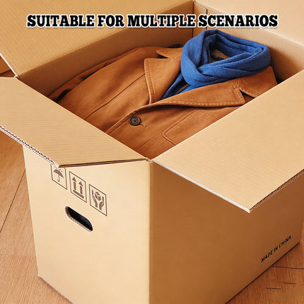 10PCS Portable Hard Cardboard Box Built In Handle Moving Shipping Storage Use