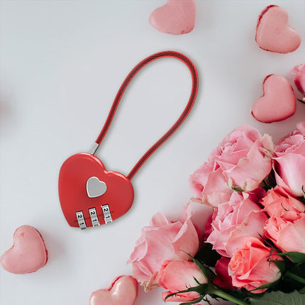 Heart Shaped Password Lock Safety Lock For Travel Luggage Bags Jewelry Box