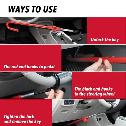 Multi Functional Car Steering Wheel Lock Anti-Theft Device for Vehicle Security