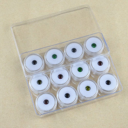 Transparent Round Gemstone Display Box Organizer Case with Lid Storage Packaging