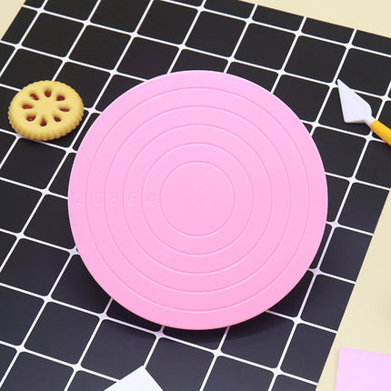 Mini Cake Turntable 14cm Manually Rotating Stand for Cake Decorating Baking Use