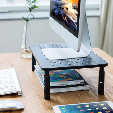 3 Height Adjustable Monitor Riser Laptop Printer Computer Stand Desktop Shelf
