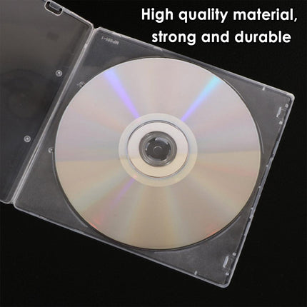 100pcs Transparent Square CD DVD Storage Box Protective Plastic Case for Discs