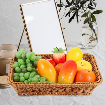 Hand Woven Rattan Tray Snack Serving Dish Hotel Fruits Pastry Plate Basket