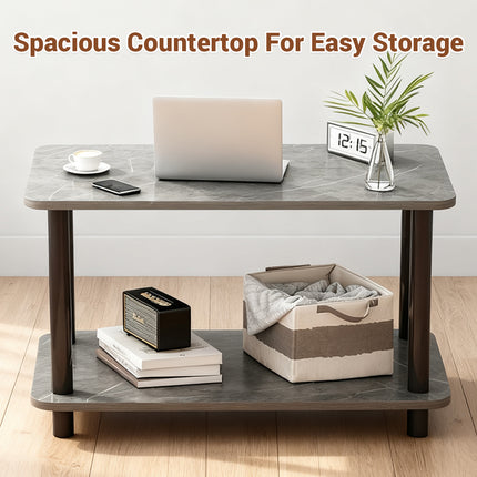 2 Tier Narrow Table Space Saving for Bedroom Living Room Side Table Organizer