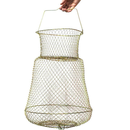 Folding Fish Trap Mesh Cage Portable Fishing Net Guard Pocket for Catching Fish