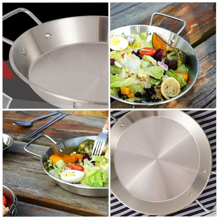 Nonstick Frying Pan Stainless Steel Fry Skillet Safe Camping Binaural Saucepan