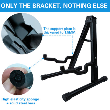 Folding Double Guitar Stand Floor Rack Electric Acoustic Bass Gig Holder Mount