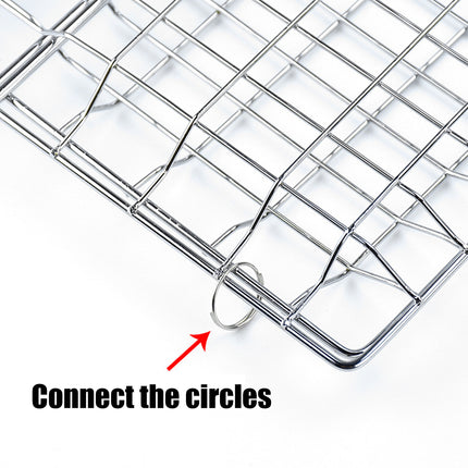 2PCS Iron Barbecue Net Clamp with Wooden Handle Durable for Outdoor Cooking Use