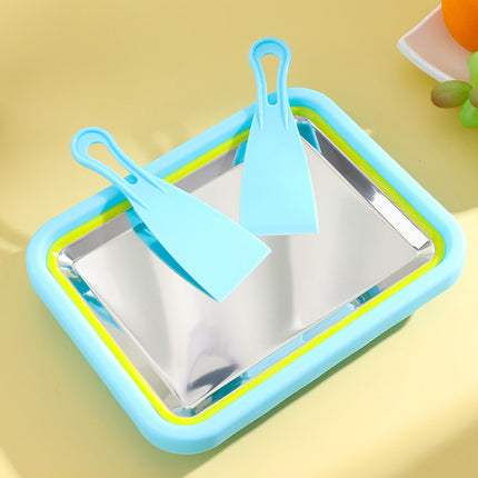 Stainless Steel Home Small Ice Frying Yogurt Tray Homemade Dessert Fruit Snack