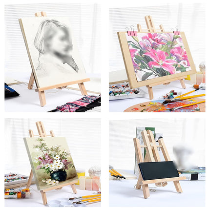 Tabletop Solid Wood Easel Adjustable Height Foldable for Art Sketch Oil Painting