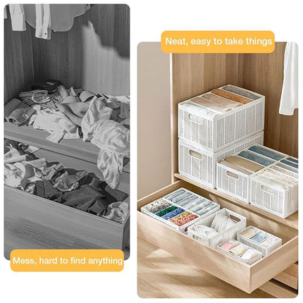 Wardrobe Storage Basket Set Multi-Size Compartment Boxes for Clothes Storage
