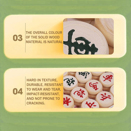 Chinese Birch Wood Chess Set with Laser-Engraved Pieces and Board